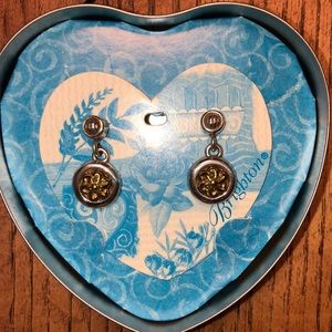 Brighton silver & gold drop earrings